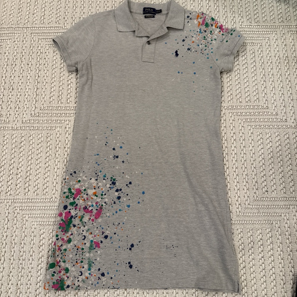 π¨ Polo Ralph Lauren Paint Splatter Polo Dress Gray | Size S